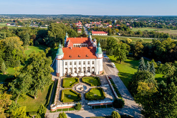 Renaissance castle, palace and park in Baranow Sandomierski in Poland, often called “little...