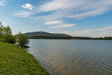 Olesna water reservoir near Frydek-Mistek town in Czech republic duiring nice springtime day