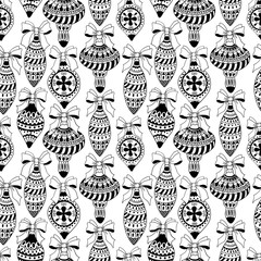 Christmas vector pattern. Seamless pattern with Christmas balls