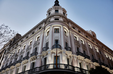 Fototapeta na wymiar The CNMC building on the Gran Vía in Madrid. Spain