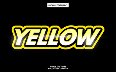 Naklejka na ściany i meble Yellow editable text effect