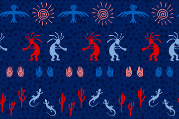 Mythical, design with dancing god music spirit, wild nature, spiral signs.