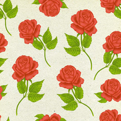Seamless wallpaper pattern with roses. Watercolor roses