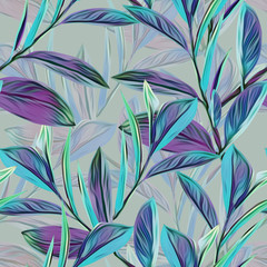 Leaves seamless pattern. Artistic background.