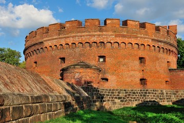 The red-brick Dohna Tower, on the southern shore of the Upper Pond dating from 1853 and served as a...