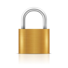 Padlock Illustration. Closed lock security icon isolated on white