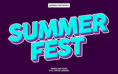 Summer fest editable text effect