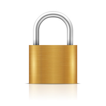 Padlock Illustration. Closed lock security icon isolated on white