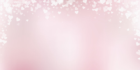 White heart love confettis. Valentine's day fallin