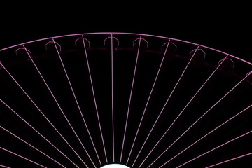 La grande roue de Lyon sur la place Bellecour dans la nuit - Ville de Lyon - Département du Rhône - France