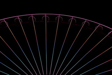 La grande roue de Lyon sur la place Bellecour dans la nuit - Ville de Lyon - Département du Rhône - France