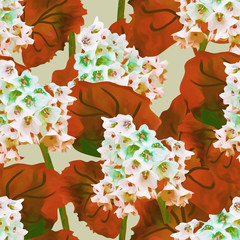 White flowers seamless pattern. Artistic background.