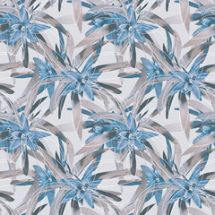 Tropical plant seamless pattern. Artistic background.
