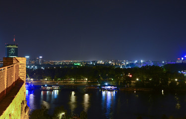 Fototapeta na wymiar Night view of Belgrade