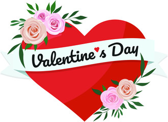 Valentines day greetings on heart