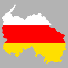 South Ossetia map flag vector