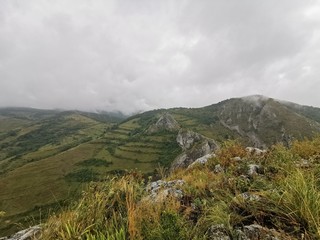 landscape with mountains and clouds