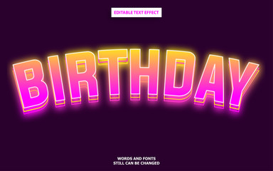 Birthday text effect