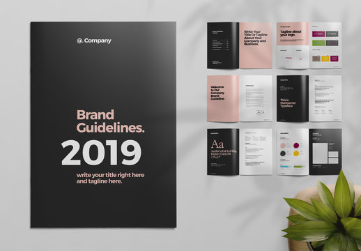 Black and Pink Brand Guideline Brochure Layout