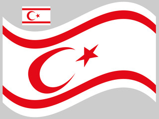 Wave Turkish Republic of Northern Cyprus Flag Vector