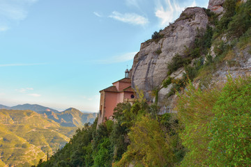 Fototapeta na wymiar Monastery of Monseratt in mountain Catalonia