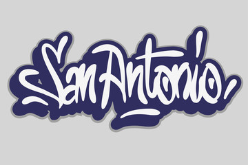 San Antonio Graffiti Tag Style Calligraphy Lettering Design.