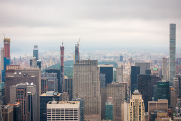 Aerial view of Manhattan skyscrapers