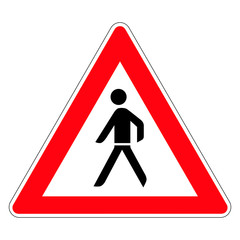 Pedestrian. Road sign of Germany. Europe. Vector graphics.