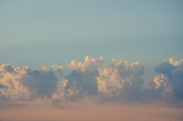Sunset / sunrise with clouds, light rays and other atmospheric effect