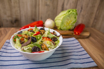 Vegetable salad, healthy food