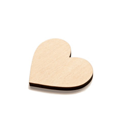 Wooden heart on white