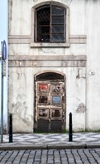 Doorway with graffiti in Prague