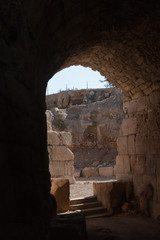 Roman Ruins with Arched Doorway in Israel