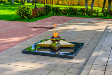 Eternal flame in the public park