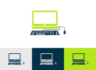 laptop computer glyph icon vector - ui icon vector