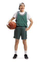 Elderly man with a basketball