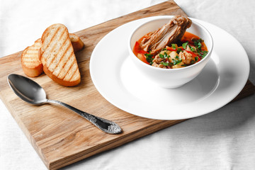 Soup with beans and meat