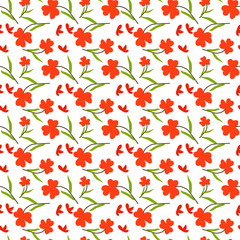 Vector floral seamless pattern. Hand drawn botanical illustration , isolated on white background.Design template for wallpaper,fabric,wrapping,textile