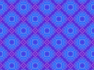 Geometric seamless design template with neon blue and violet simple elements. Tile background pattern with symmetric cross shaped ornament. Great for greeting card, invitation or banner