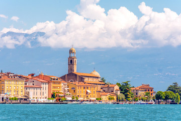 Fototapeta na wymiar Salo, Italy - August, 8, 2019: View of Salo village. Lake Garda