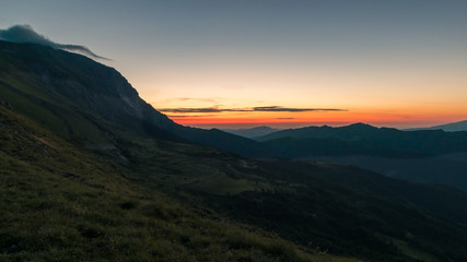 Dawn in the Sibillini Mountains National Park. 