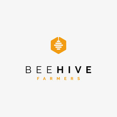 bee hive and honey logo design inspiration