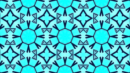 Fototapeta premium Elegant star-shaped mandala Art with a beautiful kaleidoscopic pattern and many small colorful details. 