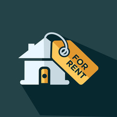 house for rent tag flat icon vector - ui icon vector