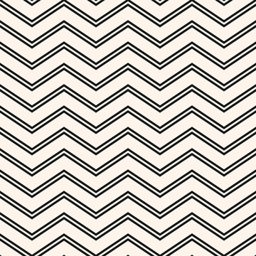 Vector chevron seamless pattern. Simple minimal texture with thin zigzag lines, stripes. Black and white abstract geometric background. Modern minimalist monochrome ornament. Subtle repeat design