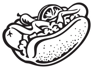 Chicago style hot dog