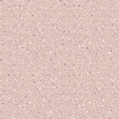 Terrazzo marble seamless pattern. Vector texture of mosaic floor with natural stones, granite, marble, quartz, limestone, colored glass, concrete. Terazzo flooring. Sandy background in pastel colors