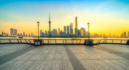 Shanghai Skyline, view from the Bund, China