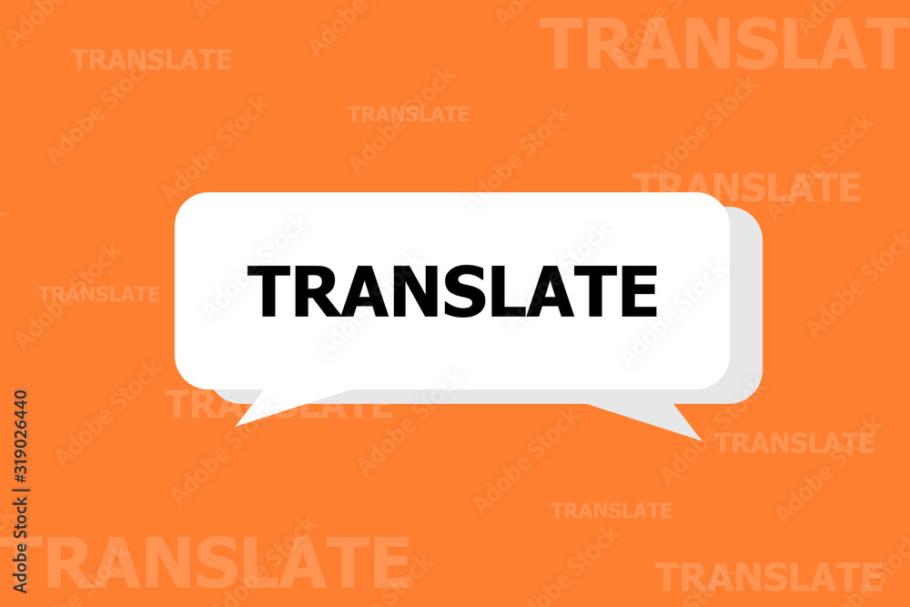 Poster the white banner is translated on an orange background with transparent objects and the text is writ