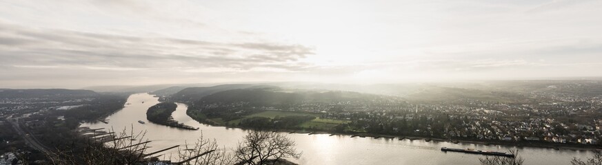 Overview of the River Rhine from Drachenburg Siebengebirge Bonn